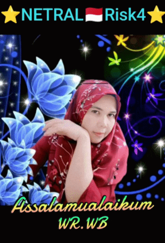 a picture of a woman with flowers and the words " netral risk4 " on top