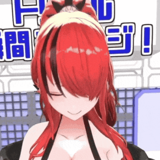 a red haired anime girl with a ponytail and a crown on her head