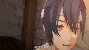 a video game character has a bandage on his head and says " だから 怪物 を 見 に さ せろ "