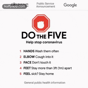 a sign that says do the five help stop coronavirus on it