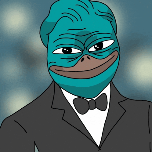 a cartoon drawing of a man with a blue mask on his face