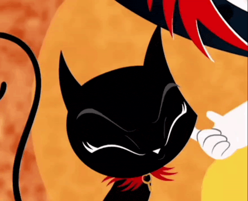 a black cat with a red collar is being petted by a white hand