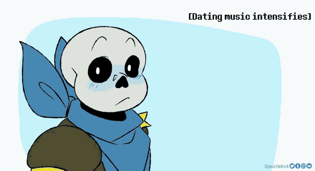 a drawing of a skeleton holding a book with the words dating music intensifies