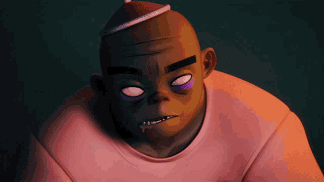 a purple monster with glowing eyes is surrounded by purple stars