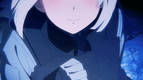 a close up of a girl 's face with a purple background