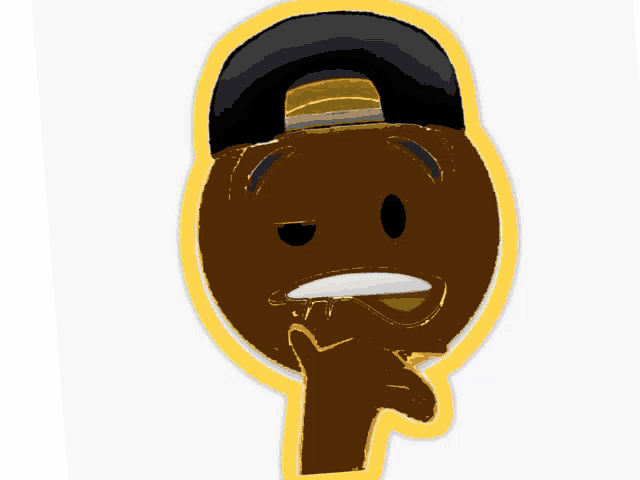 a cartoon drawing of a man with a hat on