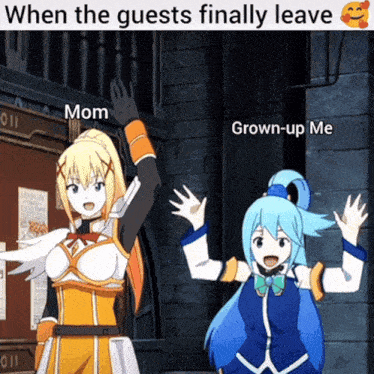 when the guests finally leave mom and grown-up me are standing next to each other