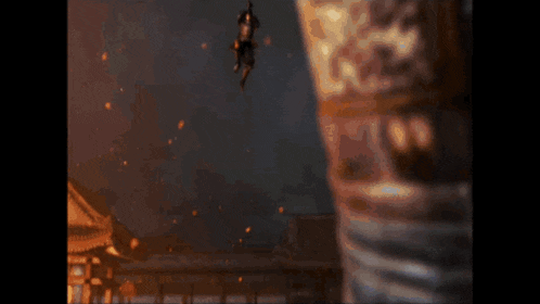two samurai are fighting with swords in a video game scene