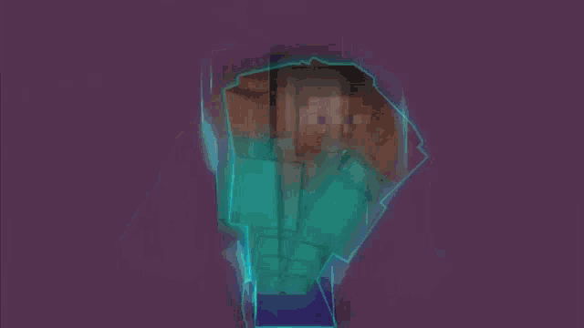 a group of minecraft characters are standing next to each other on a purple background