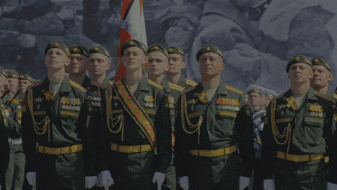 a group of men in military uniforms stand in a line with a flag