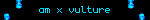 the word vulture is displayed on a black background