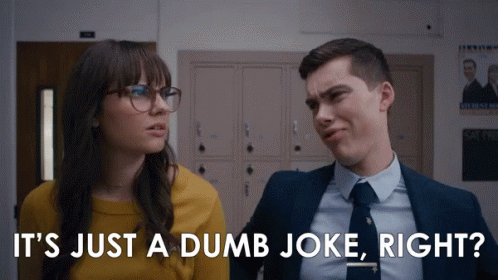 Arden Rose Jeremy Shada GIF - Arden Rose Jeremy Shada Its Just A Dumb Joke Right GIFs
