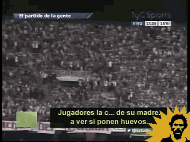 a soccer game is being played on a tv channel called tyc sports