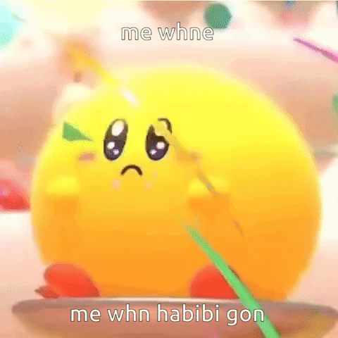 Yellow Kirby Habibi Gon GIF - Yellow Kirby Habibi Gon Sad And Fat GIFs