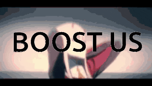 the word boost us is displayed in a pixel art style