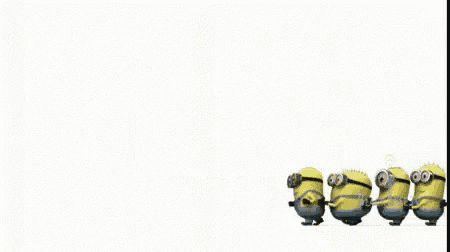 a cartoon minion is holding a black object
