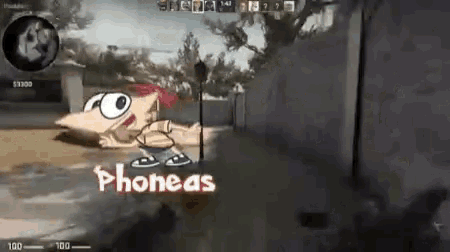 a cartoon of perry the platypus in a video game with the words phones written on the bottom