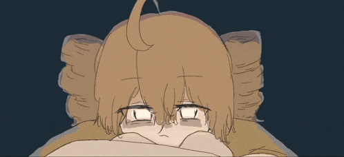 a drawing of a girl with a ponytail and a cross on her head