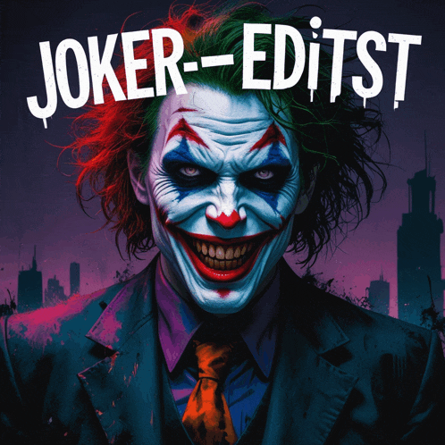 a poster of the joker with the words " joker-editst " above him