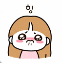 a cartoon of a girl with brown hair and a white face .