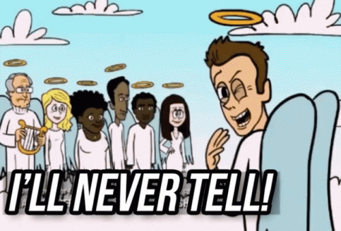 I'Ll Never Tell! GIF - Ill Never Tell Angel GIFs