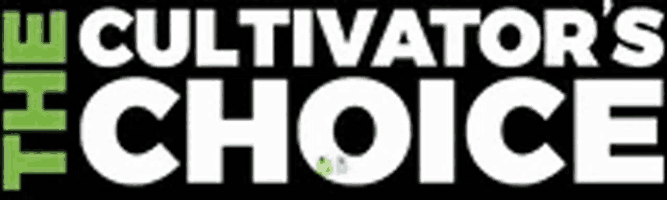 the cultivator 's choice logo is green and white and says cultivator 's choice on it .
