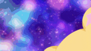 a blue and purple background with a yellow object in the foreground