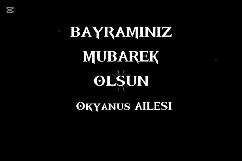 a black and white image with the words " bayraminiz mubarek olsun "