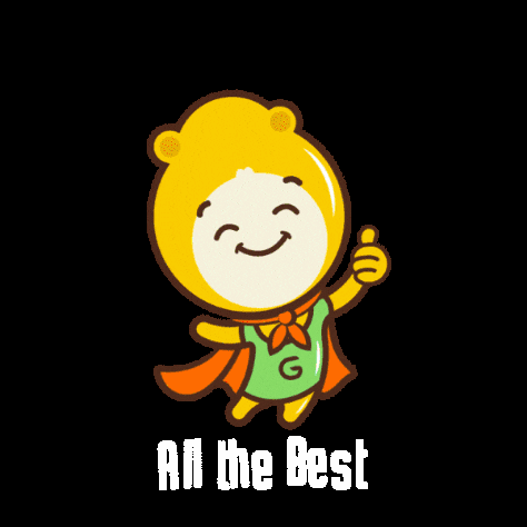 a cartoon character is giving a thumbs up and the words all the best are below him