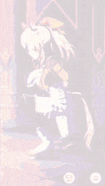 a cartoon drawing of a girl standing next to a horse with a crown on her head