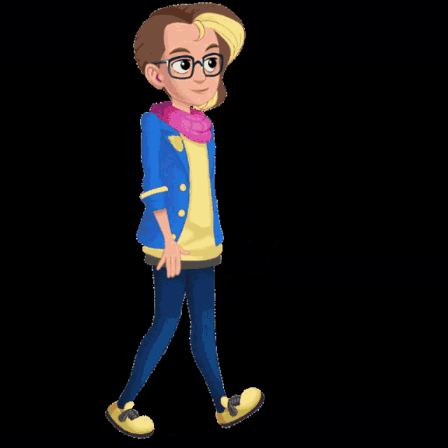 a cartoon of a girl wearing headphones and holding a purple record player