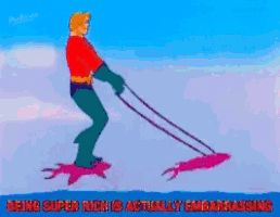 being super rich is actually embarrassing written on the bottom