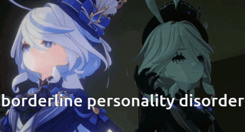 two anime characters with the words borderline personality disorder