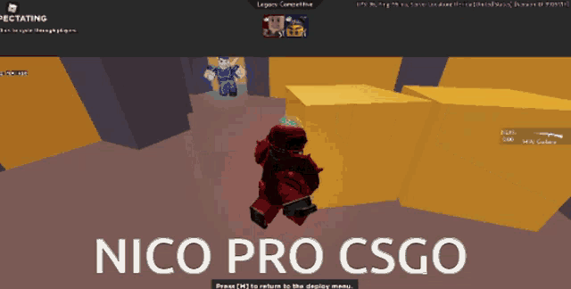 a screenshot of a video game with the words nico pro csgo