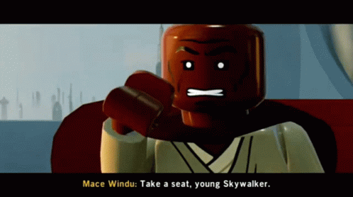 Lego Star Wars Mace Windu GIF - Lego Star Wars Mace Windu Take A Seat Young Skywalker GIFs