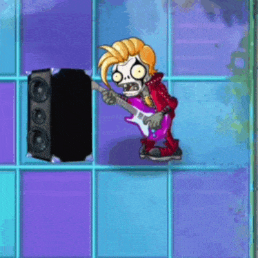 a cartoon of a zombie playing a guitar