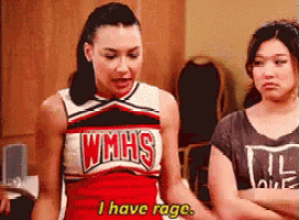 a cheerleader in a wmhs uniform says i have rage .