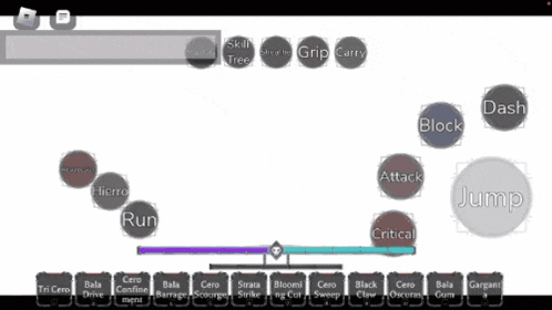 a screenshot of a keyboard with buttons for dash block and skill tree