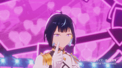 a cartoon character with a purple background and the words special for princess on the bottom
