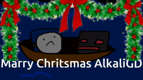 a christmas greeting card with a sad face and the words merry christmas alkaligd