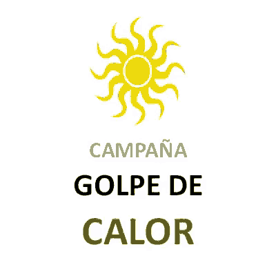 a yellow sun with the words campana golpe de calor under it