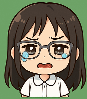 a cartoon girl wearing glasses is crying