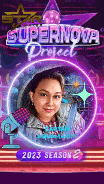 a poster for the supernova project shows a woman with glasses