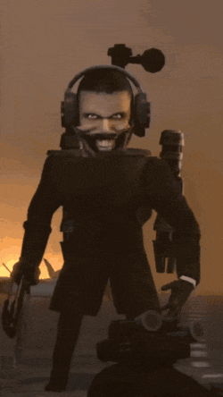 a cartoon character wearing headphones and sunglasses is standing in a field