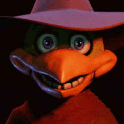 a cartoon character wearing a cowboy hat and a scarf