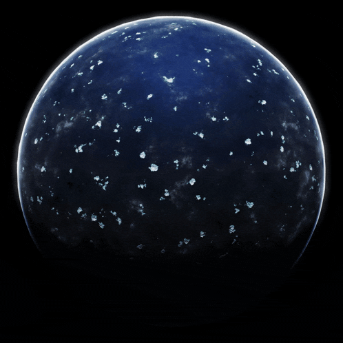 a blue globe with white spots on it