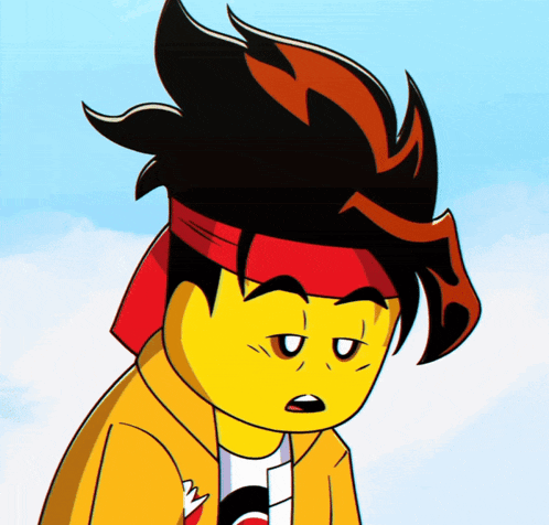 a cartoon character with a red headband and a yellow jacket