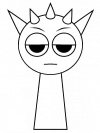 a black and white drawing of a cartoon character with a crown on its head .