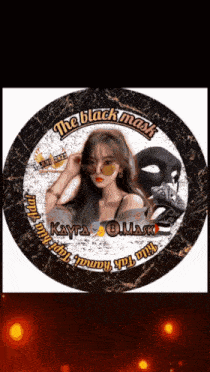 a picture of a woman in a circle with the words the black mask