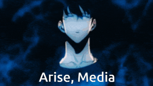 a blue background with a picture of a person and the words " arise media "